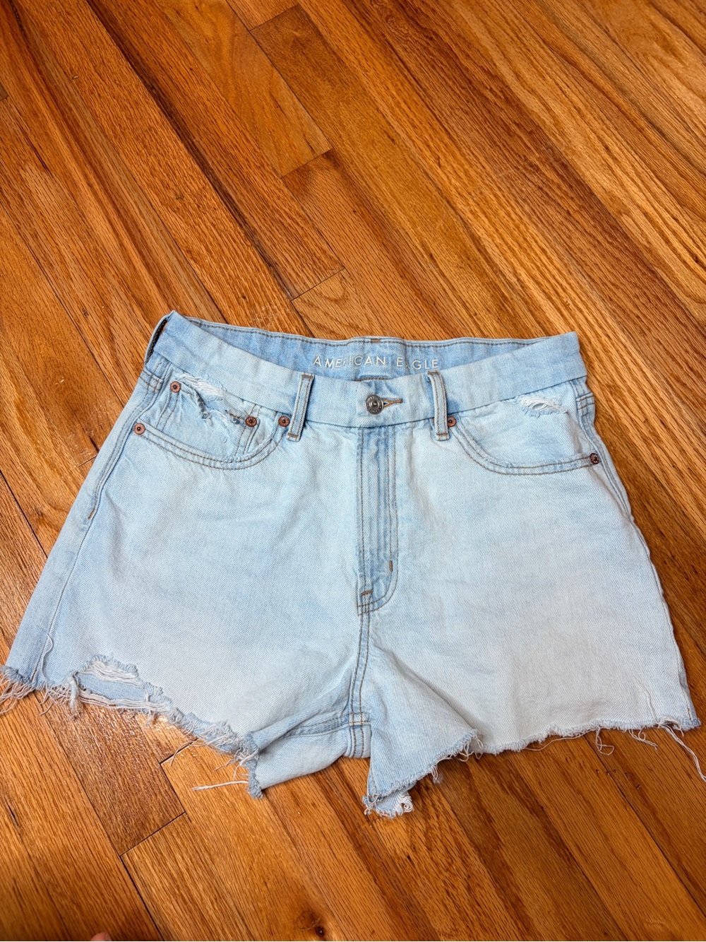 American Eagle Curvy Relaxed Short Light Wash Denim High-Rise Women's Shorts